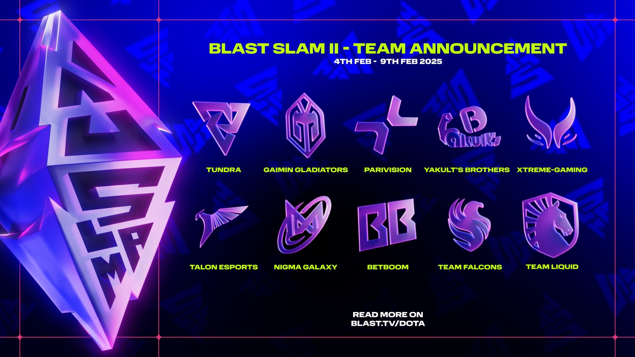 Equipes convidadas para o BLAST Slam II no dia 20 de janeiro.