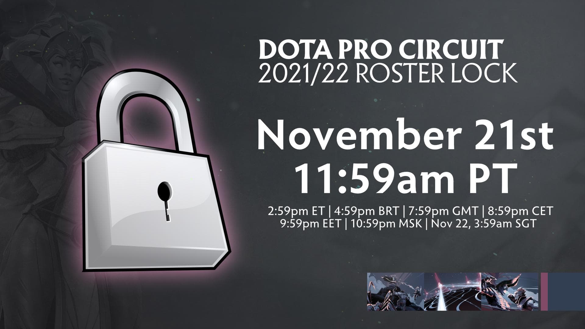 O "roster lock" se tornou um termo bem comum no Dota 2.