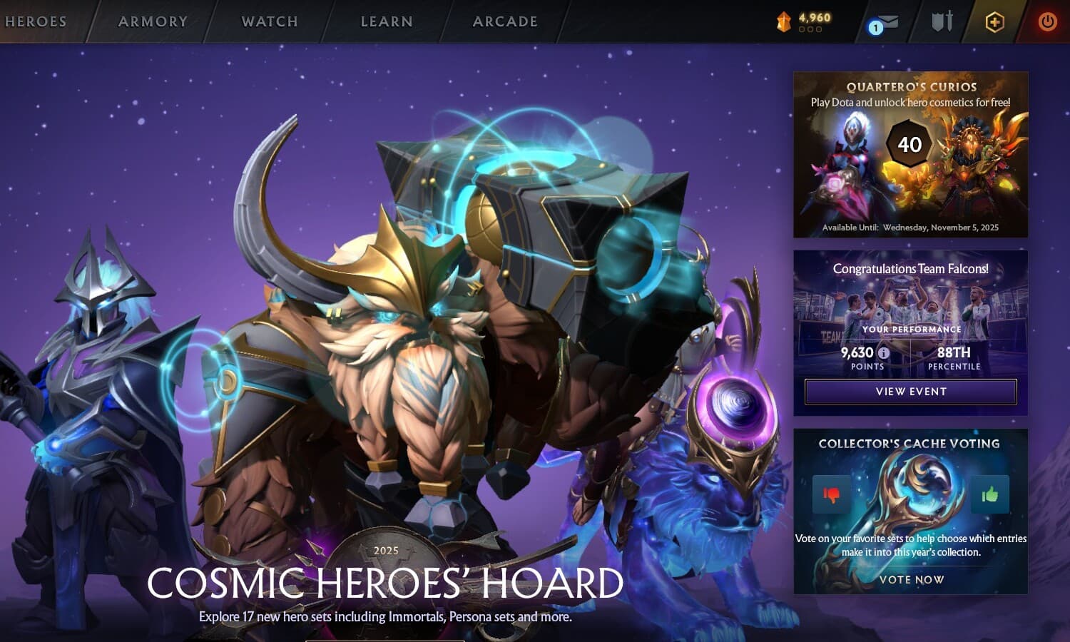 O Suplemento do Colecionador deste ano tem opções para a grande maioria dos heróis de Dota 2.