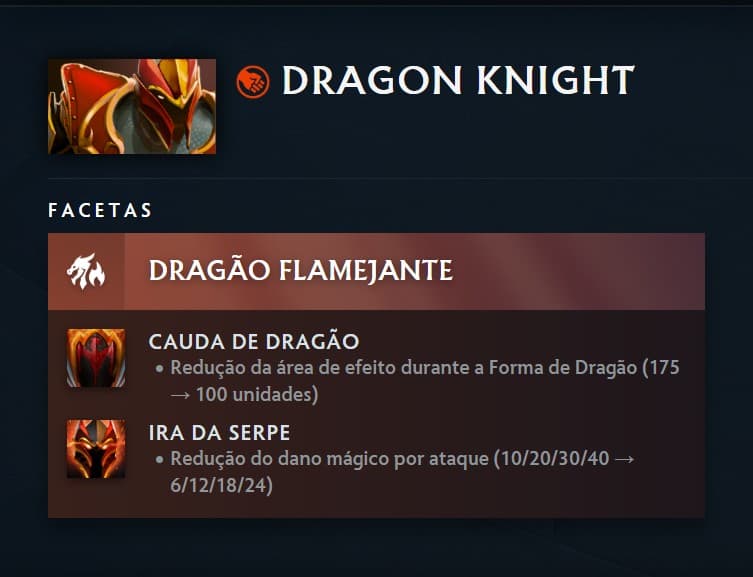 Alterações na faceta de Dragão Flamejante após a atualização 7.38b.