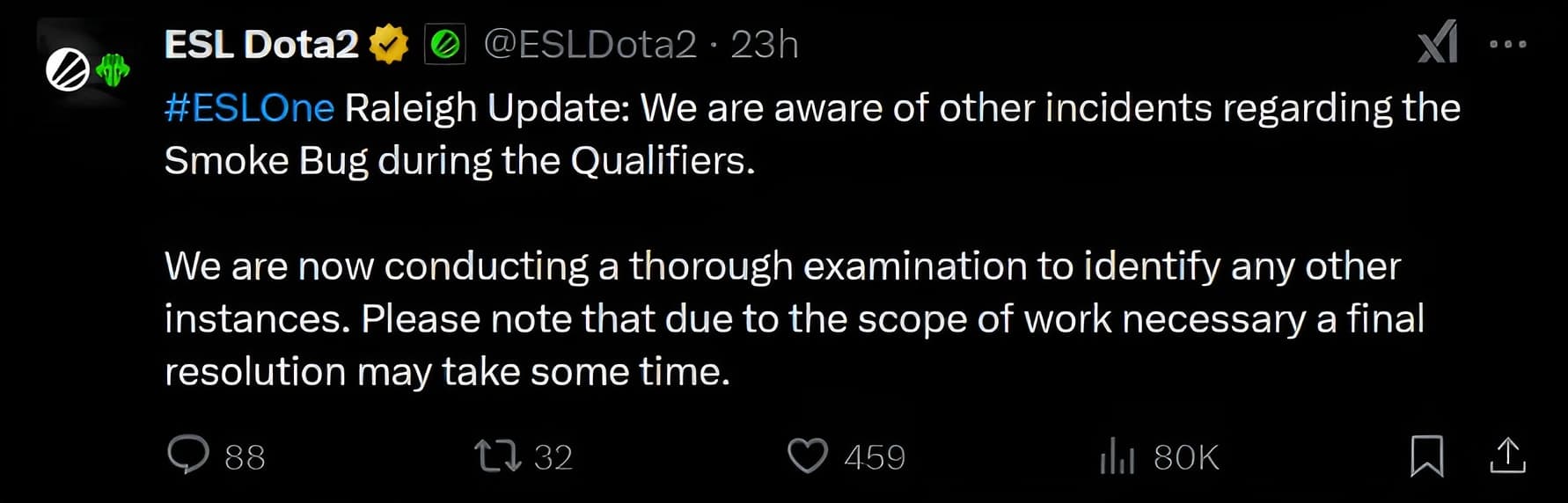 Segunda parte do comunicado da ESL.