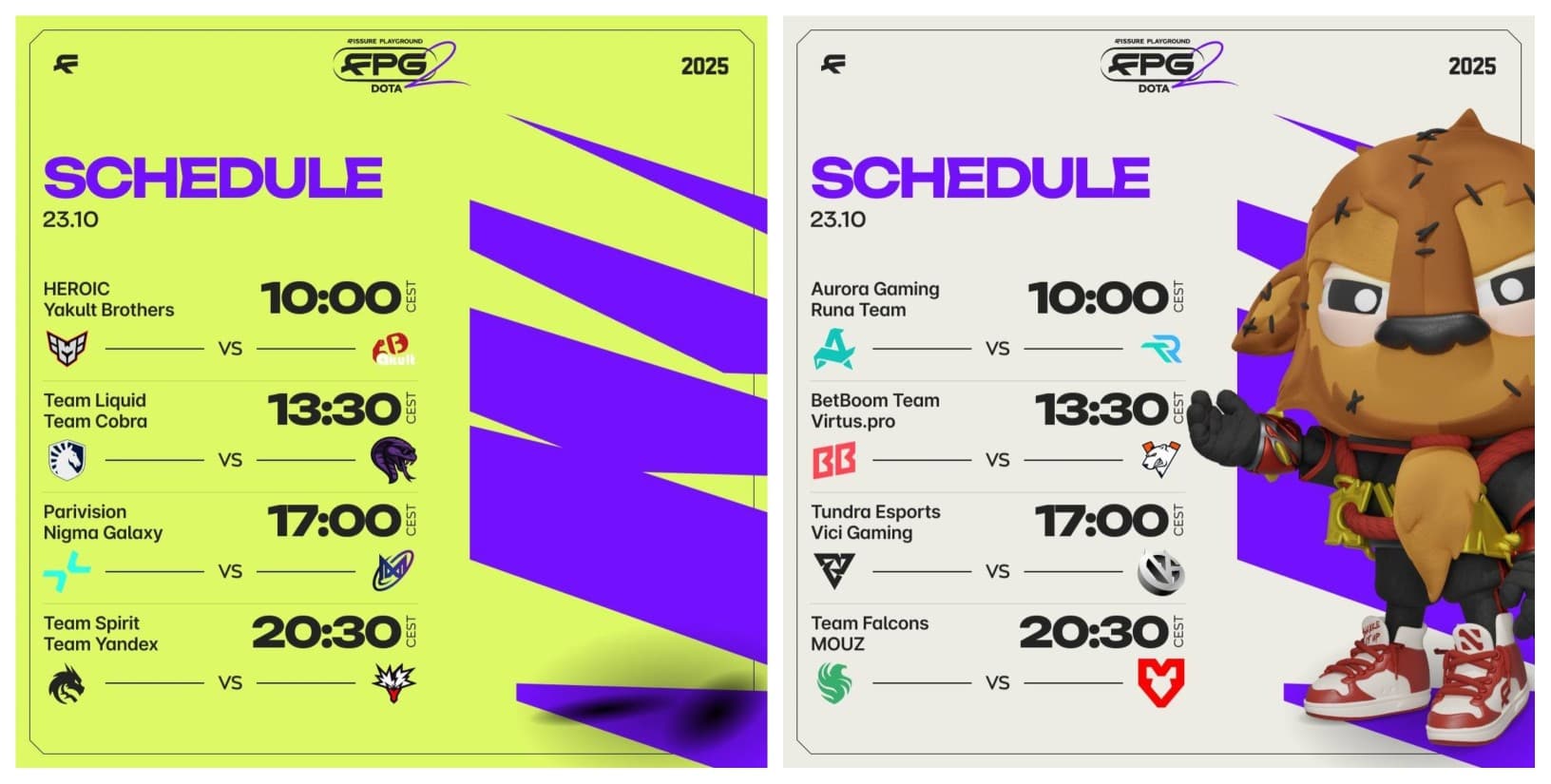 Cronograma da primeira rodada no FISSURE PLAYGROUND 2.
