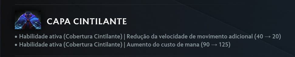 O nerf da Capa Cintilante vai na contramão da maioria dos itens.