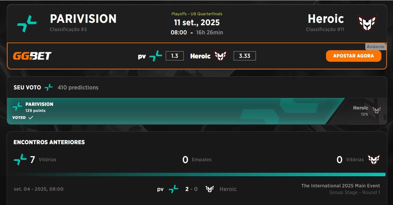 A segunda chance de revanche da Heroic no International 2025 já está marcada.