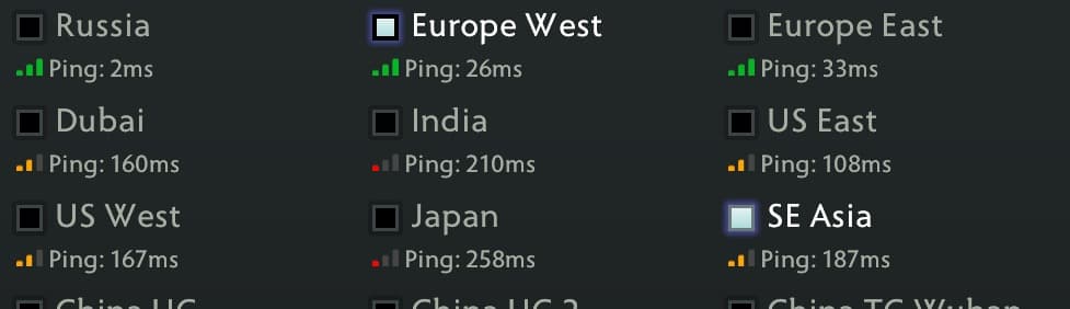 Demonstração da "opinião" do Dota sobre ping de 180.