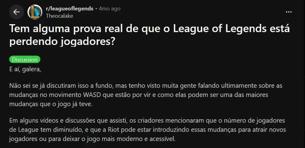 Aparentemente a impressão de que o LoL está perdendo jogadores não é só do lado de quem joga Dota.
