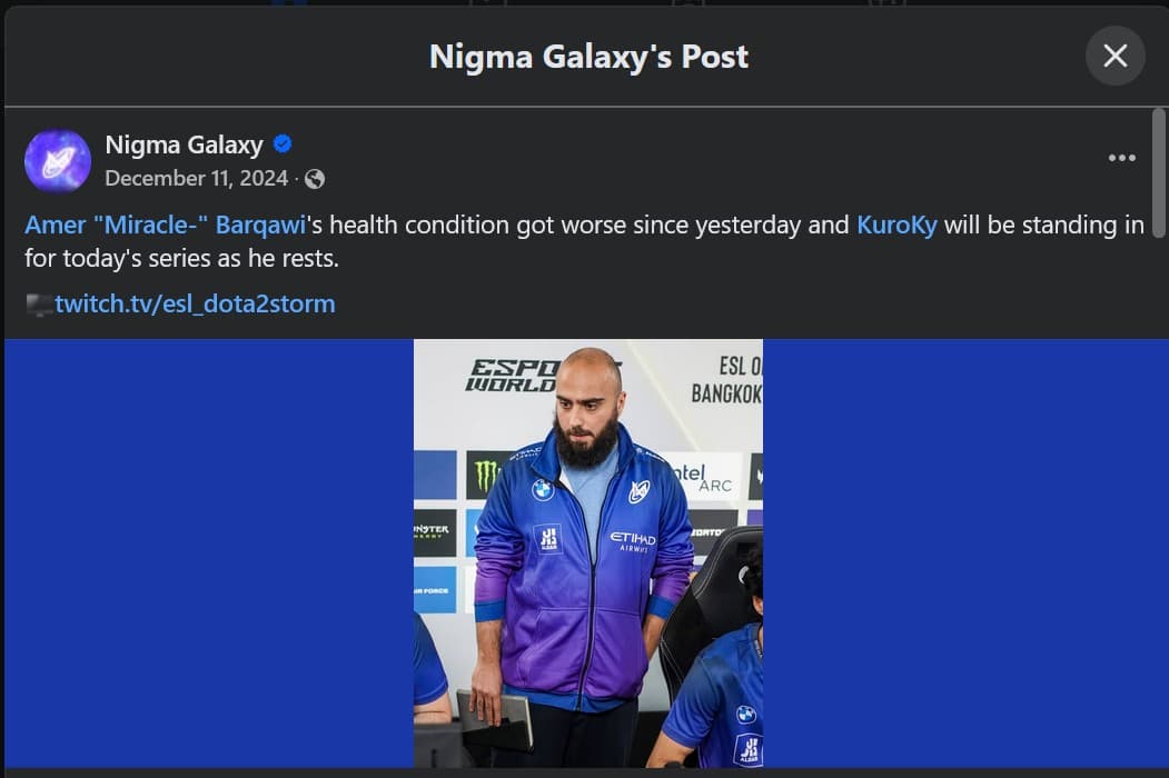 KuroKy precisou entrar no lugar de Miracle- no último dia de grupos.