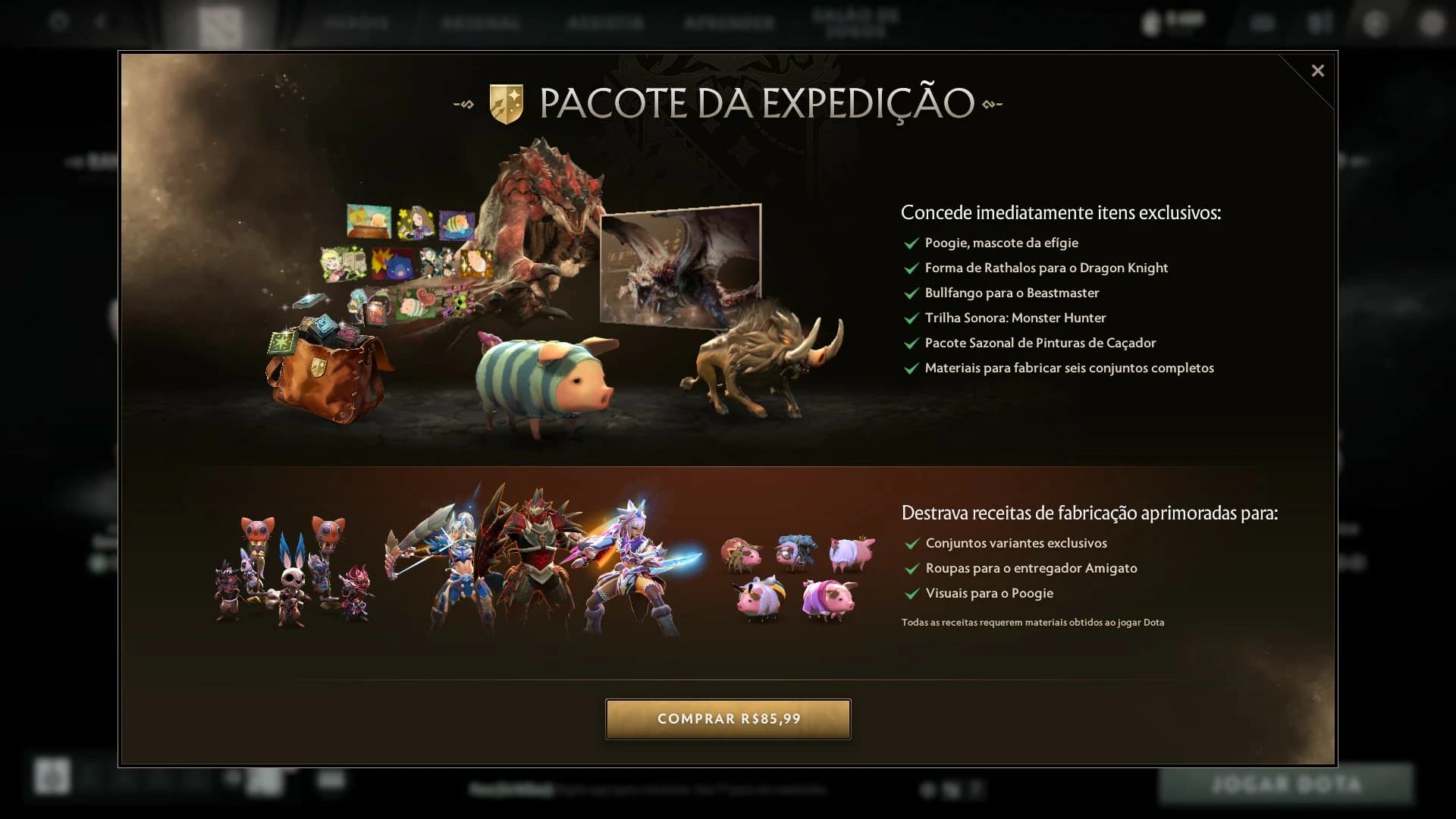 O Pacote da Expedição é uma forma da Valve receber dinheiro pelo trabalho investido no crossover de Dota 2 com Monster Hunter.