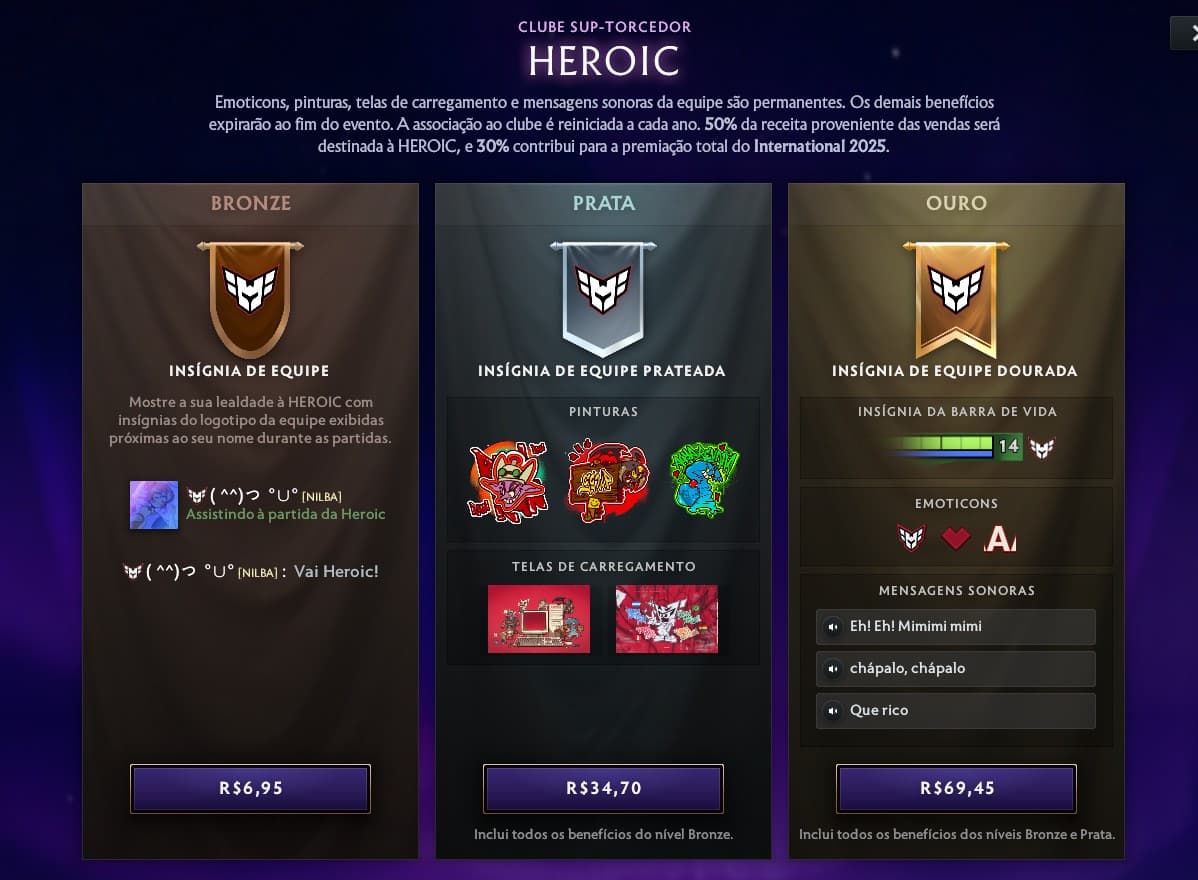 O International 2025 continua com a nova tradição de criar pacotes de apoio para nossas equipes favoritas.