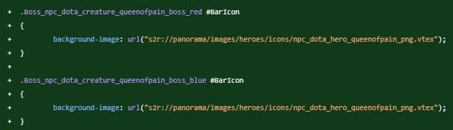 Código mostrando a QoP como boss.