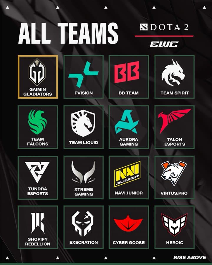 Não existe o show da EWC 2025 sem as equipes que jogam pelo prêmio.