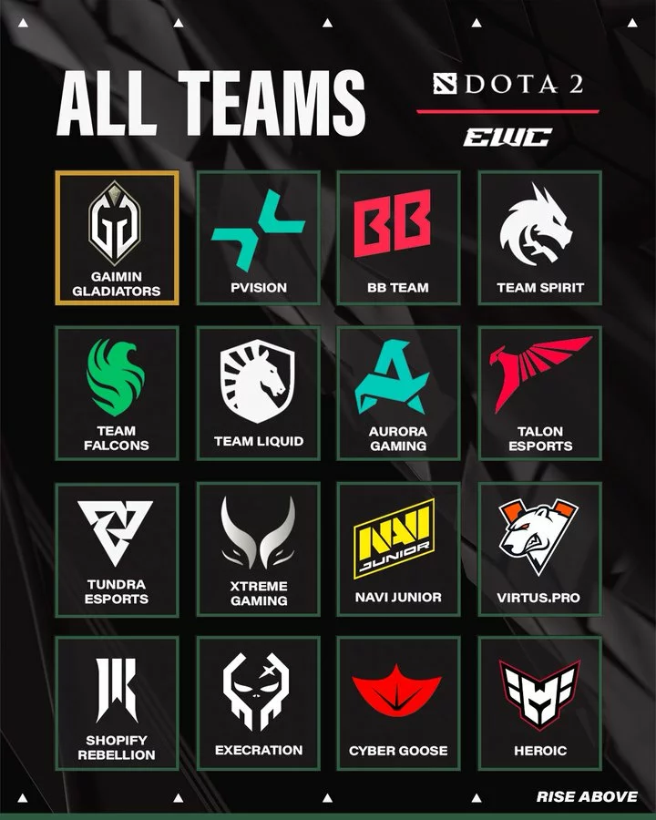 Não existe Esports World Cup 2025 no Dota 2 sem as 16 equipes batalhando pelo prêmio.