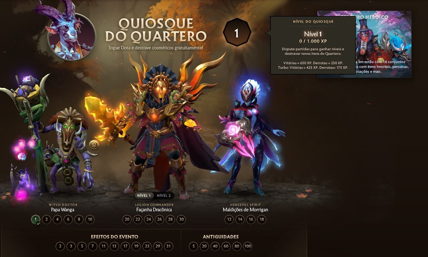 Demonstração da tela inicial do Quiosque do Quartero.