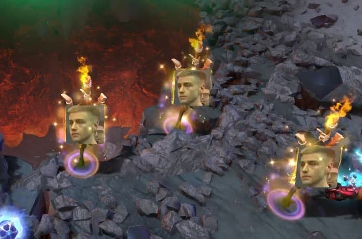 Ele está sempre de olho, com as chamas da vingança em seus olhos.