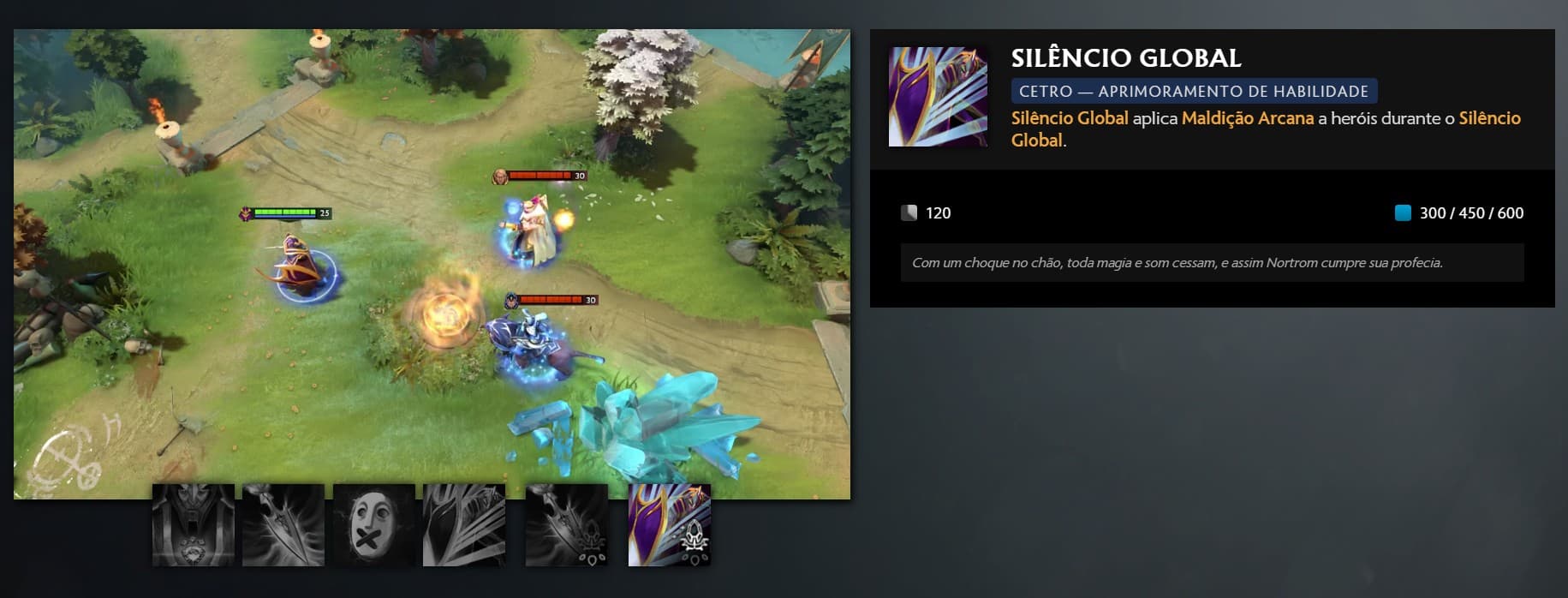 Descrição do efeito do Cetro de Aghanim no Silencer.