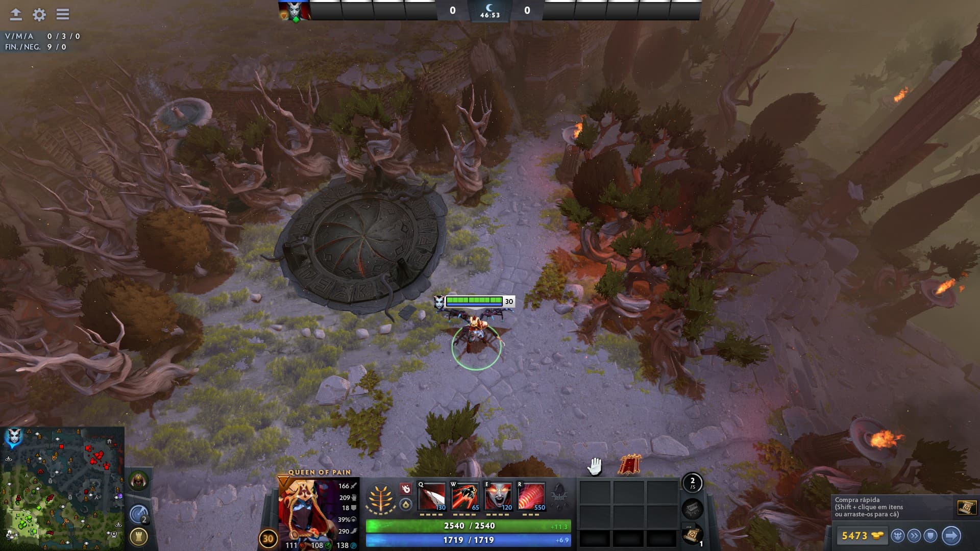 Nova localização da tormenta no lado dos temidos.