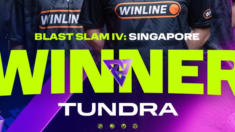 Imagem Promocional da BLAST anunciando a vitória da Tundra Esports.