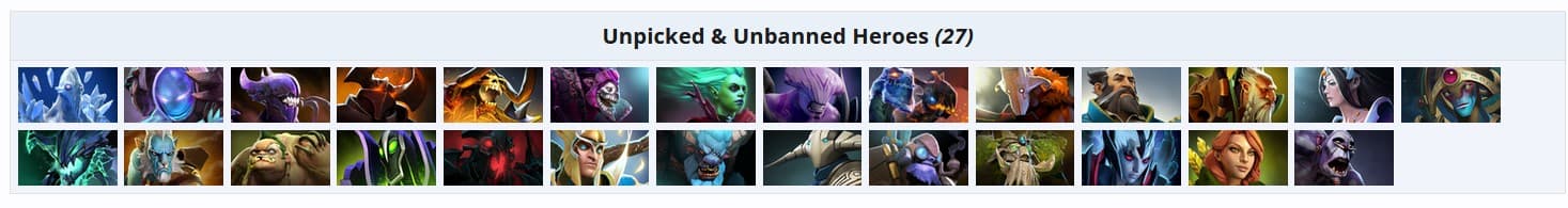 Heróis que não foram escolhidos nem banidos no torneio.