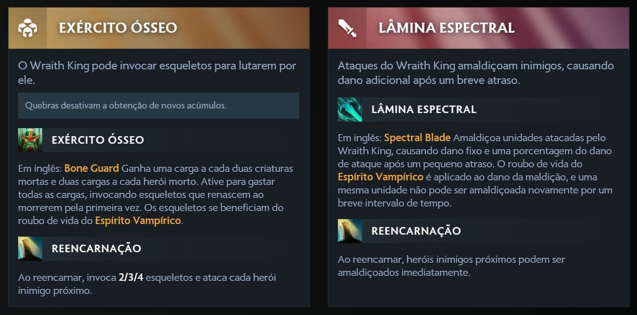 O Wraith King mantém as coisas simples com apenas duas facetas.