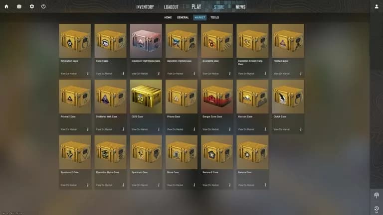 All the available CSGO cases