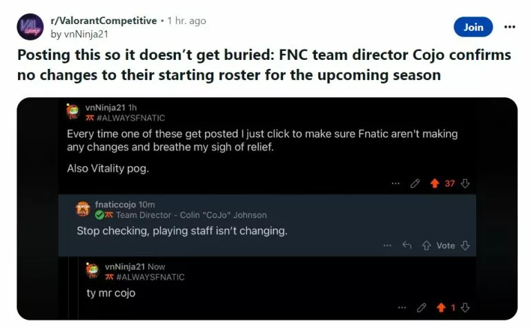 Fnatic Team Director confirms the squads future.