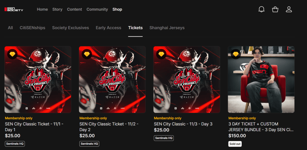 Sen Society landing page to purchase event's ticket (credits: Sen Society)