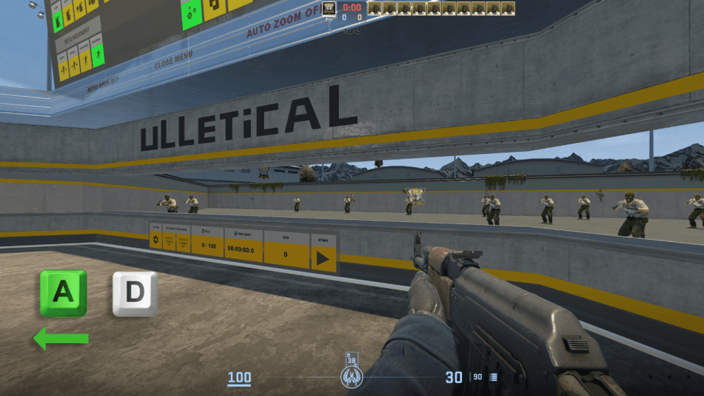 Example of a counter strafe in CS2