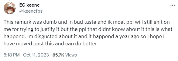 Evil Geniuses GC player keenc responds to allegation on Twitter