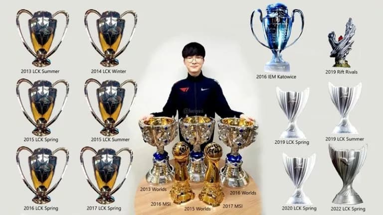 Faker's trophy cabinet until 2022