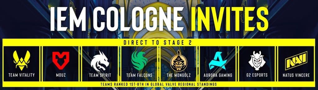 IEM Cologne 2025 Qualified Teams
