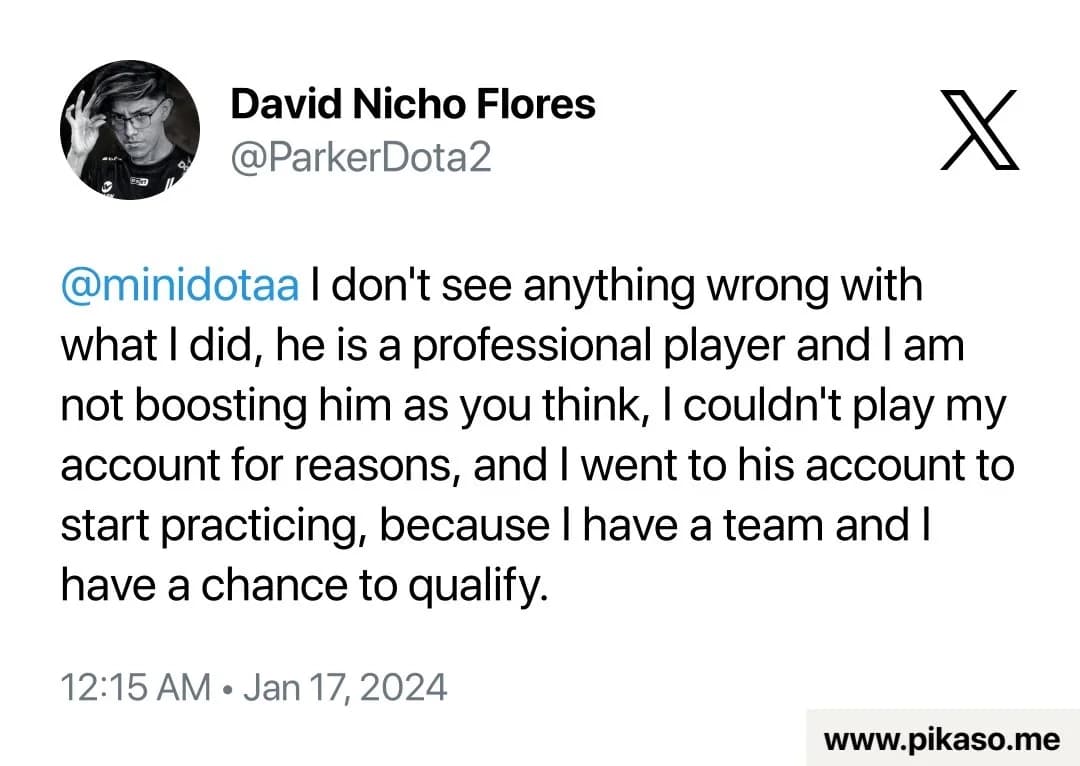 Parker Dota 2 statement