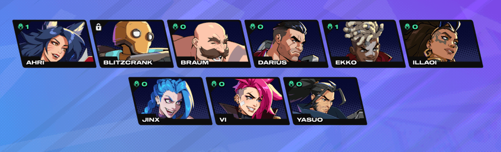 Ficha de personagem no beta fechado de 2XKO (Fonte: captura de tela in-game)