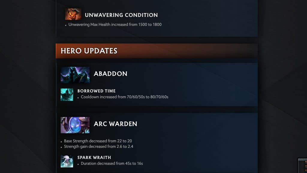 Unwavering Condition Dota 2