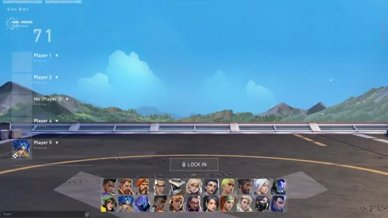 Agent Select screen for Valorant