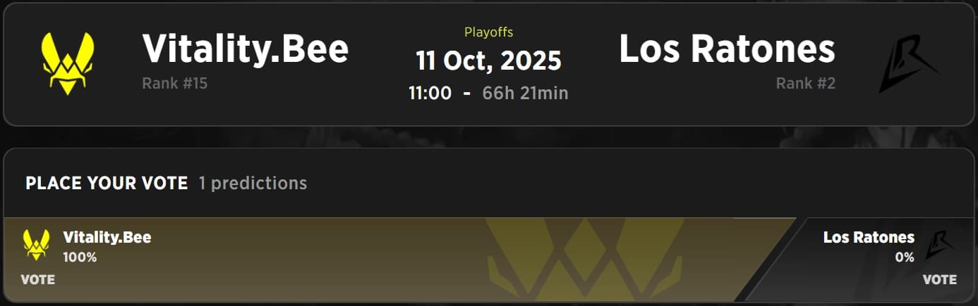Vitality.Bee vs Los Ratones EMEA Masters Summer Playoffs 2025