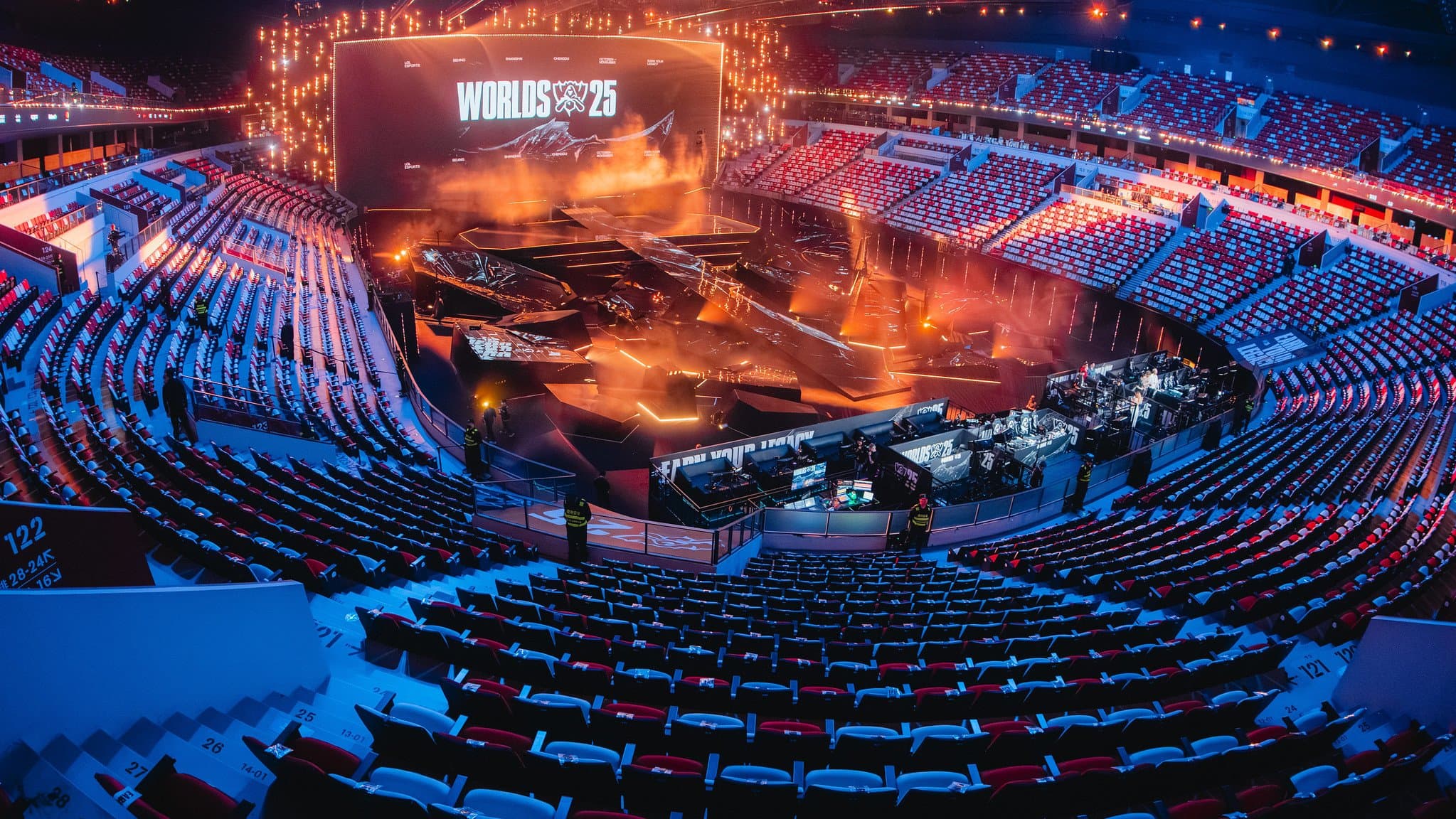 The Worlds 2025 stage in Chengdu, China.