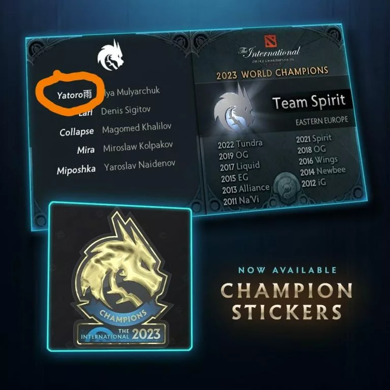 Yatoro honors Ame in the TI12 Aegis.