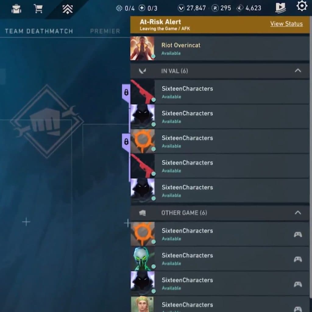 Behaviour Status VALORANT