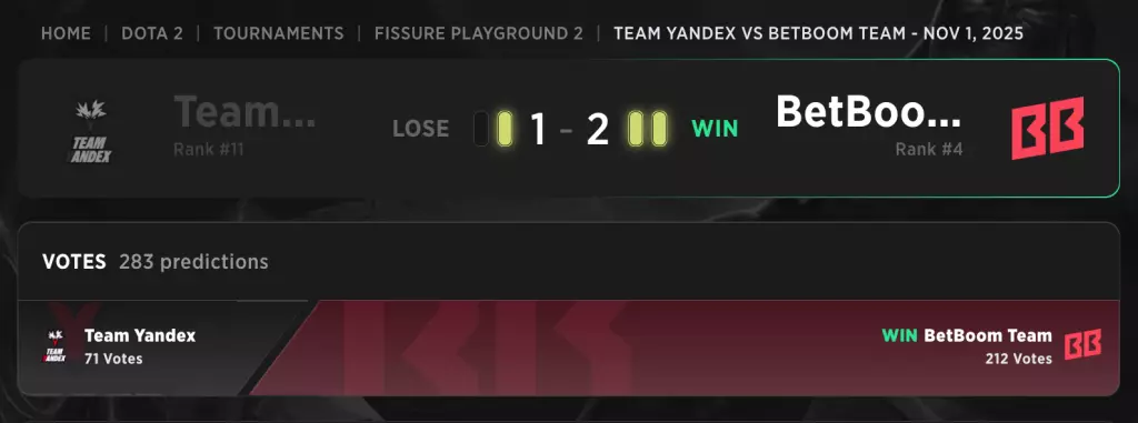 BetBoom's last step before facing Team Falcons on the FISSURE PLAYGROUND 2 Grand Finals.