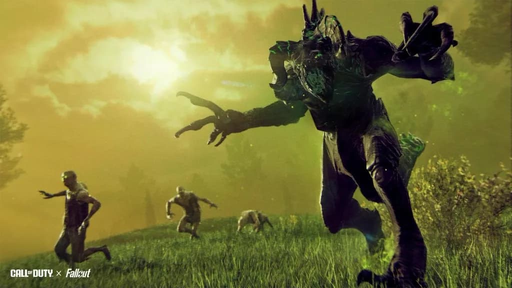 Players face off against a Deathclaw and Feral Ghouls in the limited-time Deathclaw Hunt World Event