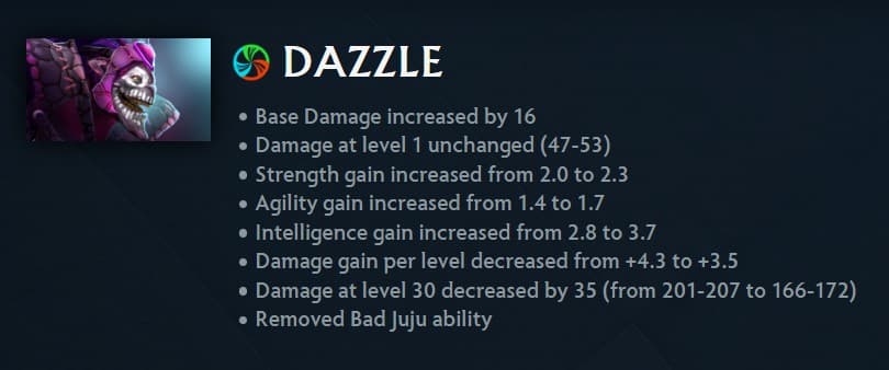 Universal nerfs were not particularly effective on Dazzle.