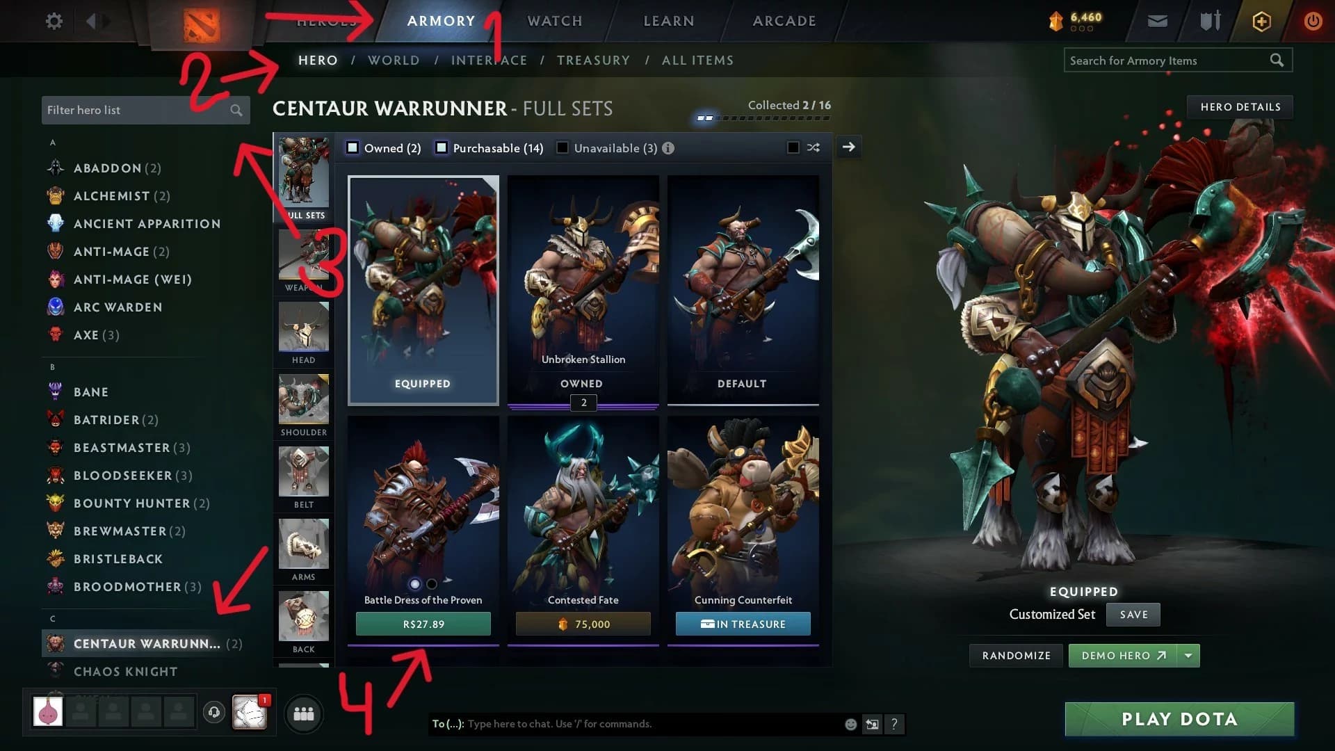 The Dota 2 in-game shop is very intuitive.