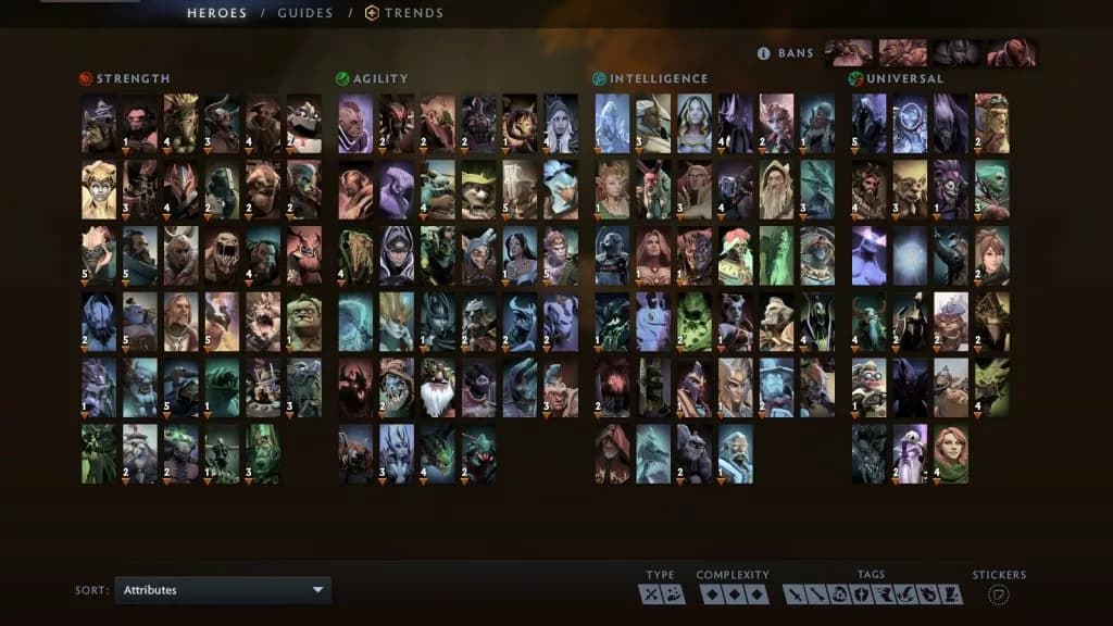 Dota 2 has a pool of 126 heroes as of August 2025.
