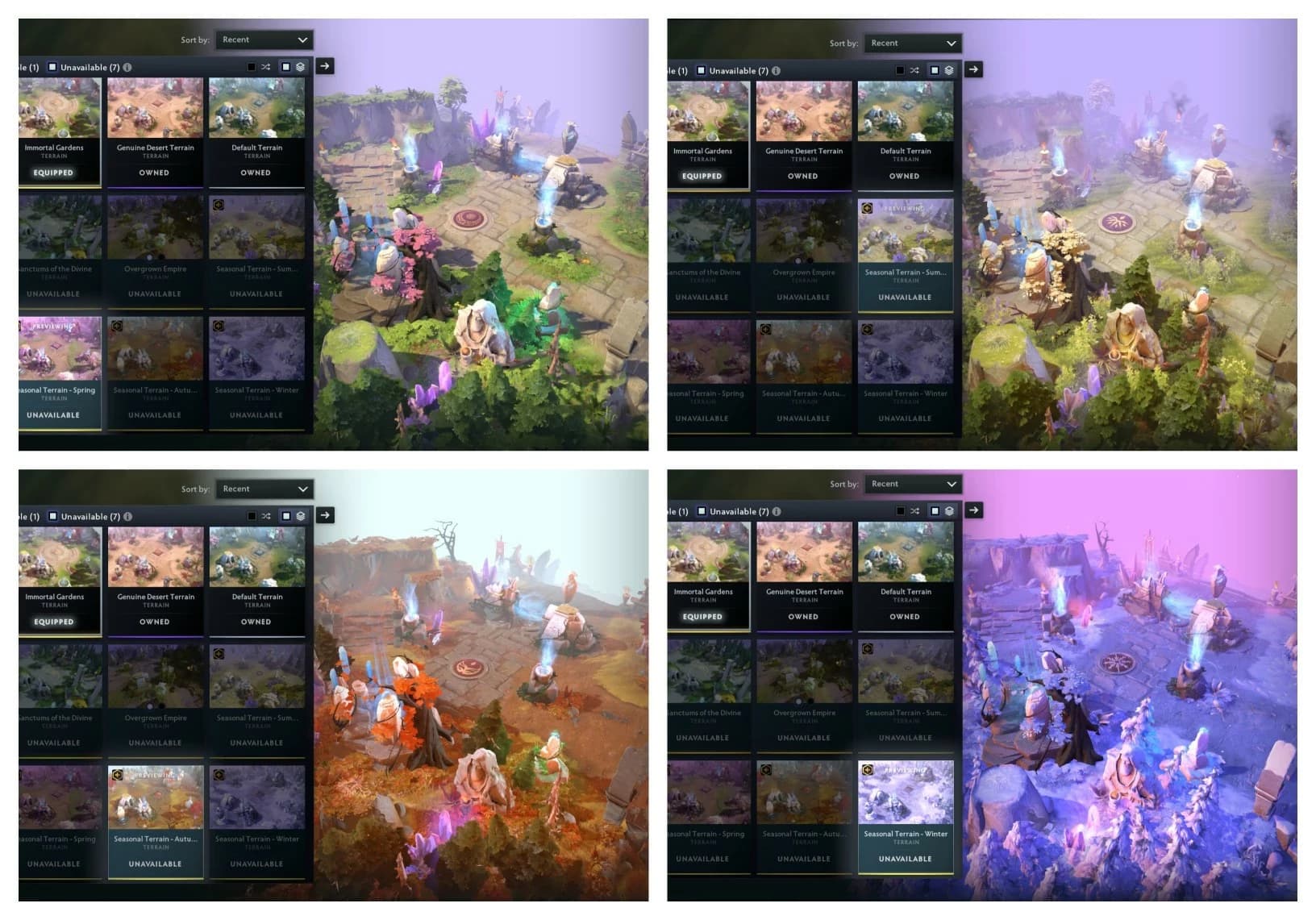 Dota Plus seasonal terrain changes are very beautiful.