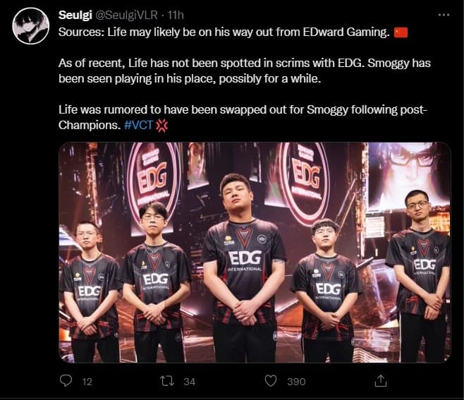 Edward Gaming and Life to part ways
