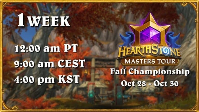 Hearthstone Fall Championship Schedule