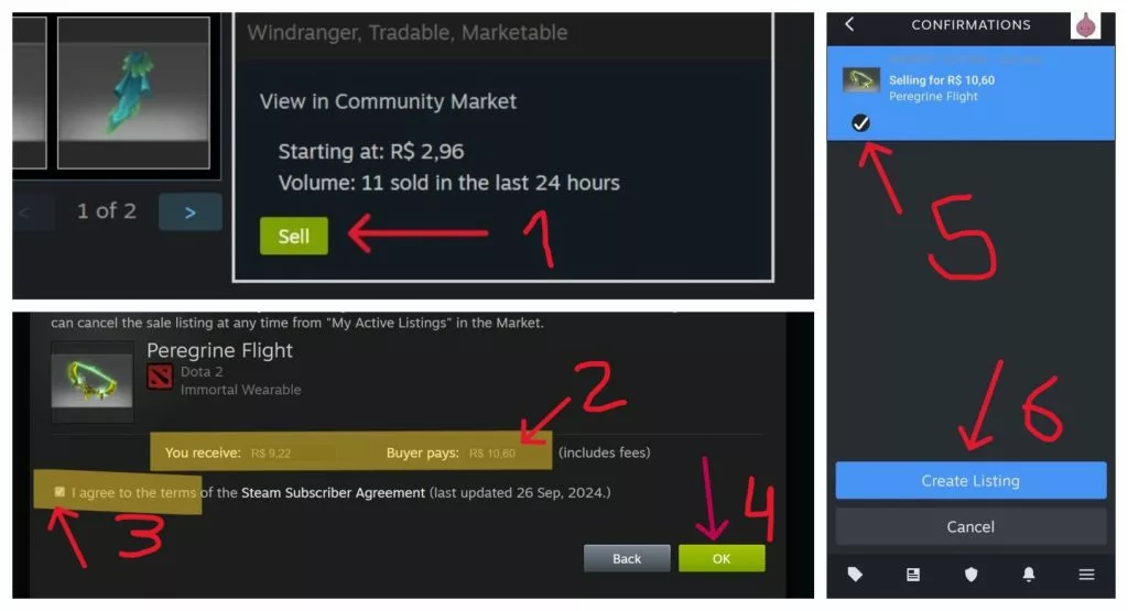 There are a handful of easy steps to list an item in the Steam Market.
