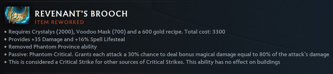 Revenant's Brooch is a good way to change things up too.