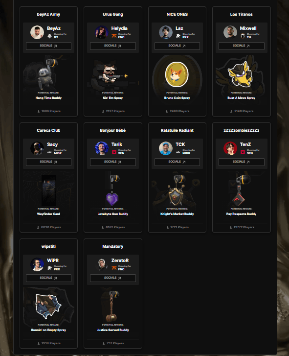 VCT Champions Pick'ems Community Factions and Rewards