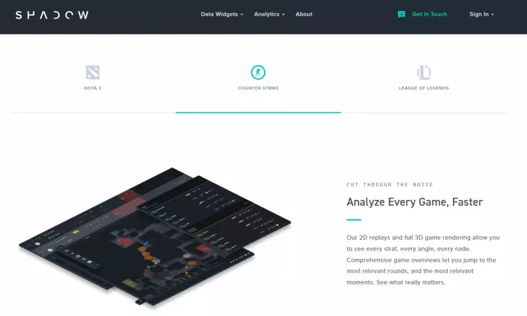 Shadow is one example of the many different softwares teams use to improve their analytical power (credits: Shadow.gg)